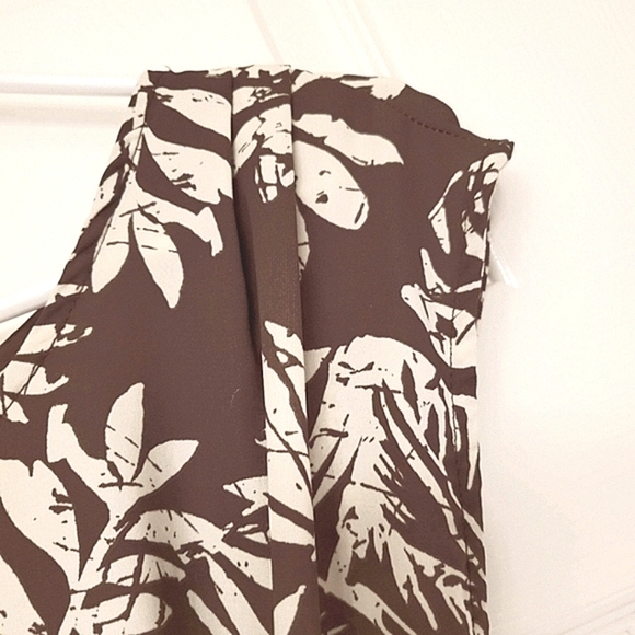 PAPAYA FLORAL TUNIC BOHO MINIDRESS SHORT SLEEVE BROWN WOMENS SMALL - Picture 5 of 9